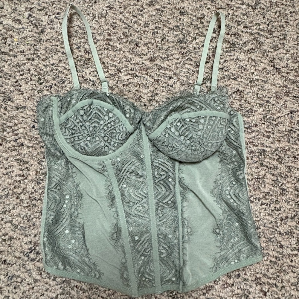 Garage Sage Lace Bustier